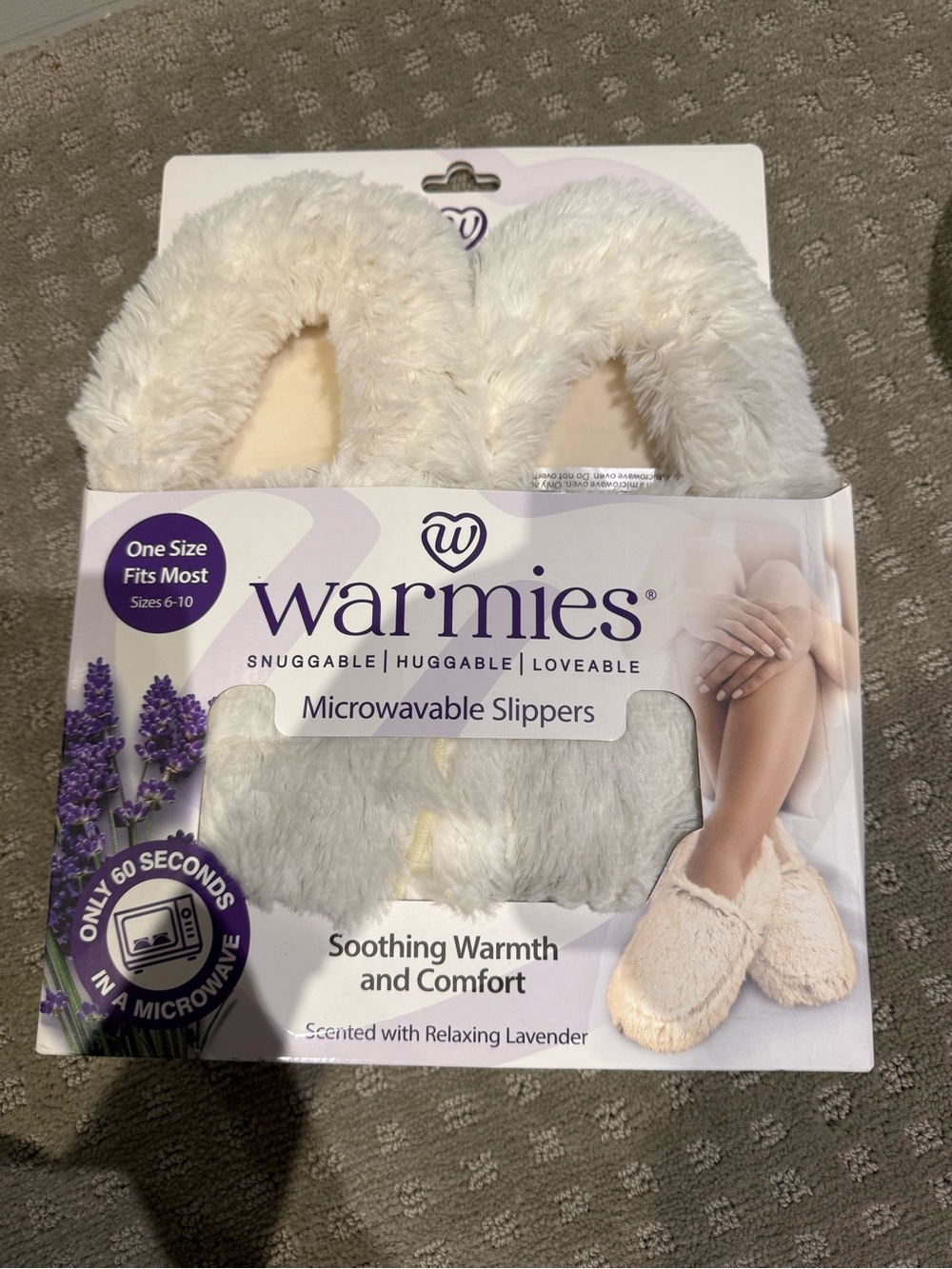 Warmies Cream Microwavable Slippers - Lavender Scented Comfort